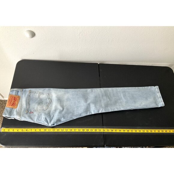 Levis 511 Jeans Mens 29x27 Blue Slim Straight Mid Rise Light Wash Stretch Denim - Picture 9 of 12